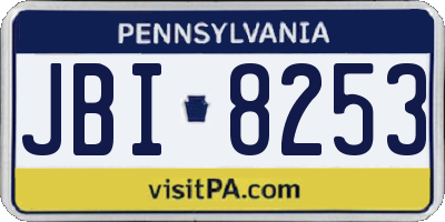 PA license plate JBI8253