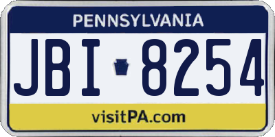 PA license plate JBI8254