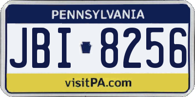 PA license plate JBI8256