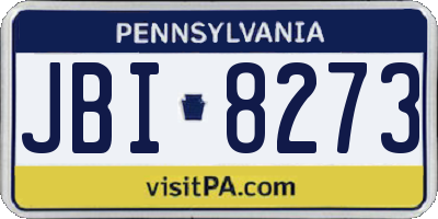 PA license plate JBI8273