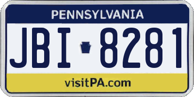 PA license plate JBI8281