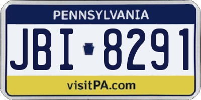 PA license plate JBI8291