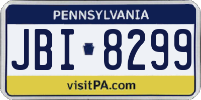 PA license plate JBI8299