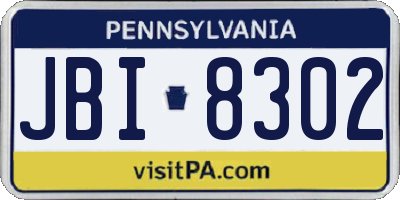 PA license plate JBI8302