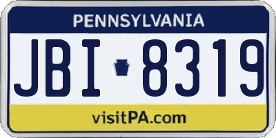 PA license plate JBI8319