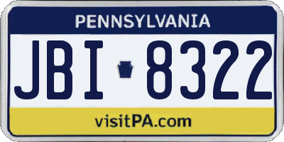 PA license plate JBI8322