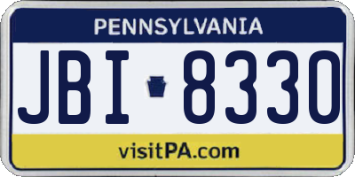 PA license plate JBI8330