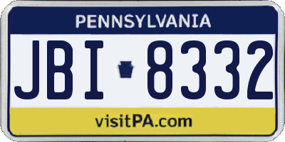 PA license plate JBI8332