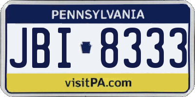 PA license plate JBI8333