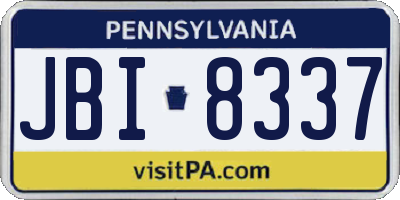 PA license plate JBI8337