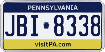 PA license plate JBI8338