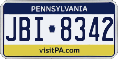 PA license plate JBI8342