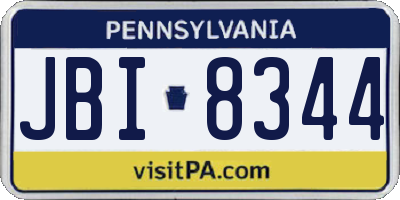 PA license plate JBI8344