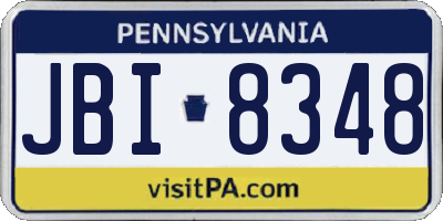 PA license plate JBI8348