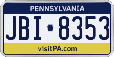 PA license plate JBI8353