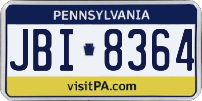 PA license plate JBI8364