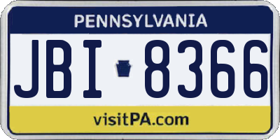 PA license plate JBI8366