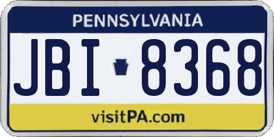 PA license plate JBI8368