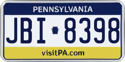 PA license plate JBI8398