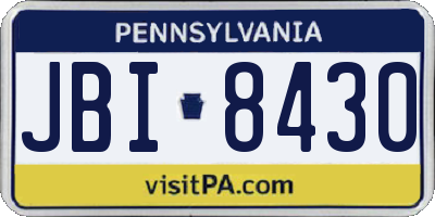 PA license plate JBI8430