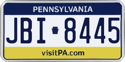 PA license plate JBI8445