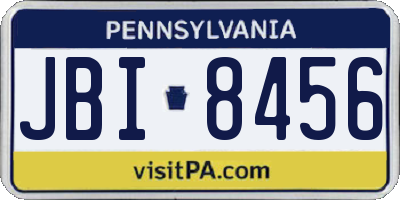 PA license plate JBI8456