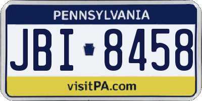 PA license plate JBI8458