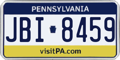 PA license plate JBI8459