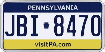 PA license plate JBI8470