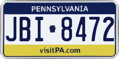 PA license plate JBI8472