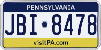 PA license plate JBI8478