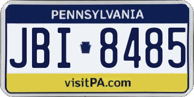 PA license plate JBI8485