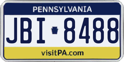 PA license plate JBI8488