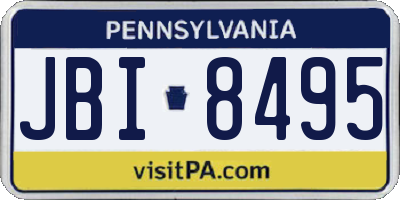 PA license plate JBI8495