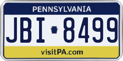 PA license plate JBI8499