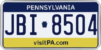 PA license plate JBI8504