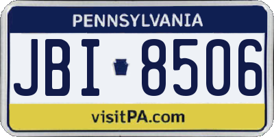 PA license plate JBI8506