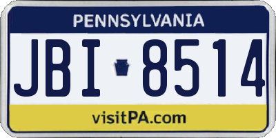 PA license plate JBI8514