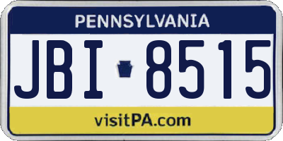 PA license plate JBI8515