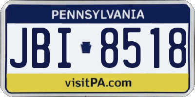 PA license plate JBI8518