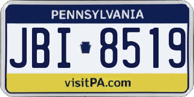 PA license plate JBI8519