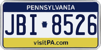 PA license plate JBI8526