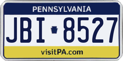 PA license plate JBI8527