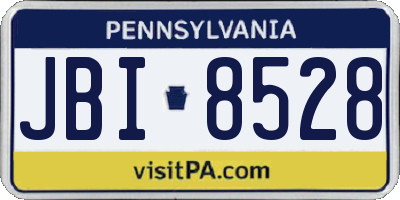 PA license plate JBI8528