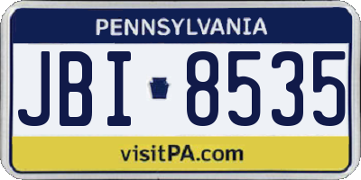 PA license plate JBI8535