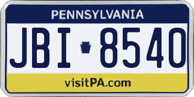 PA license plate JBI8540