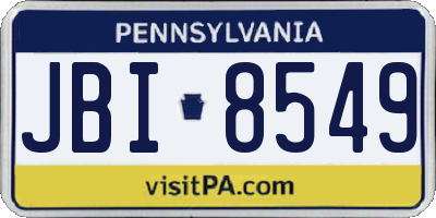PA license plate JBI8549