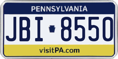 PA license plate JBI8550