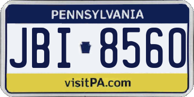PA license plate JBI8560