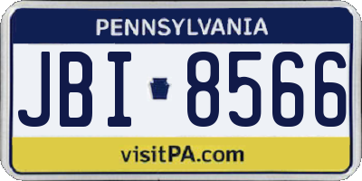 PA license plate JBI8566